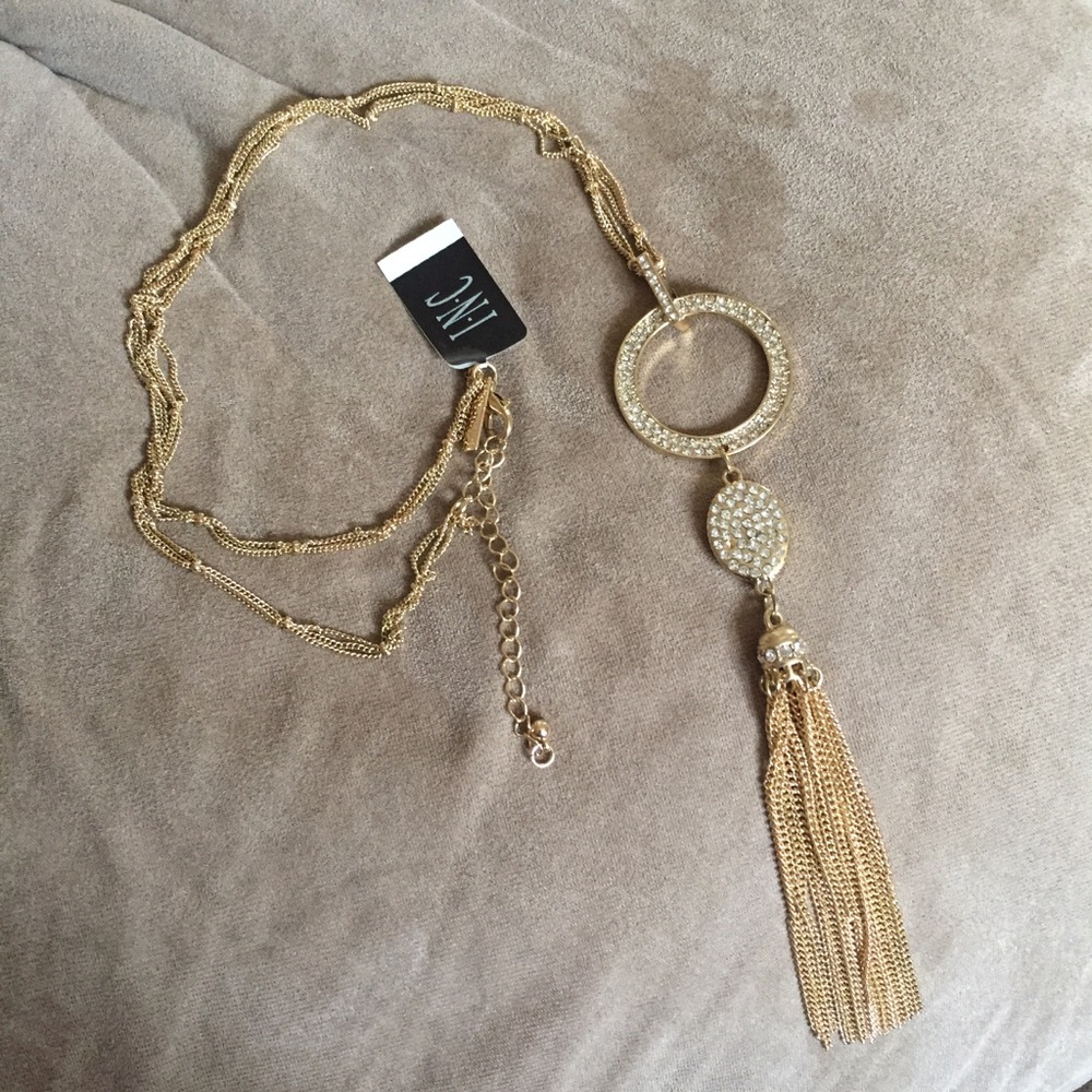 NWT Gold Tassel Necklace